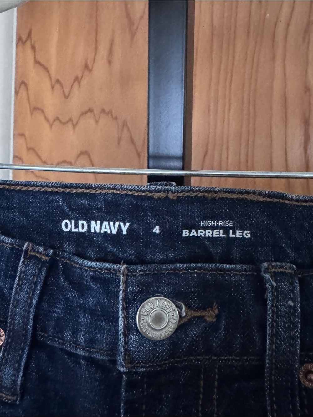Old Navy Dark Indigo High-Rise Barrel Leg Jeans women 4 - Picture 3 of 8